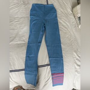 Addison Bay Blue Leggings with Pink Stripes